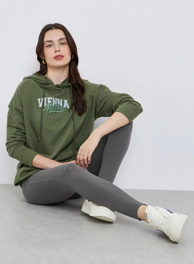 Styli Women Oversized Longline Hoodie and Leggings Co-Ords