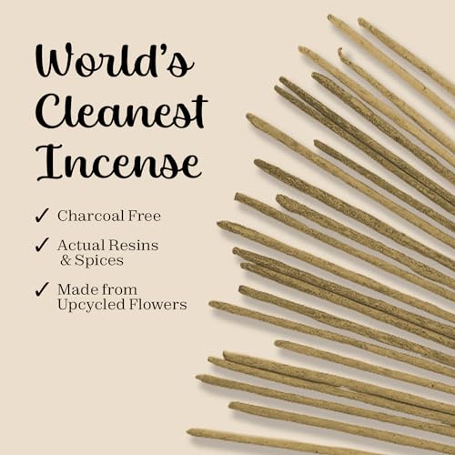 Calmveda White Copal Incense Sticks Mexico - (40+ Sticks) Thick, Natural Resin Incense & Clean Charcoal Free Made from Upcycled Flowers | Sweet Smelling Spiritual Incense for Purification (Incienso De Copal)… - Image 3
