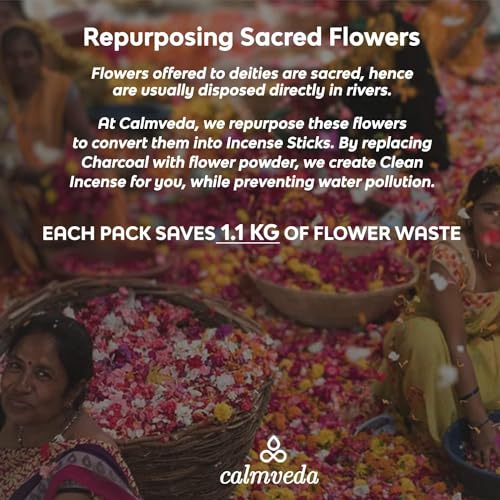 Calmveda White Copal Incense Sticks Mexico - (40+ Sticks) Thick, Natural Resin Incense & Clean Charcoal Free Made from Upcycled Flowers | Sweet Smelling Spiritual Incense for Purification (Incienso De Copal)… - Image 5