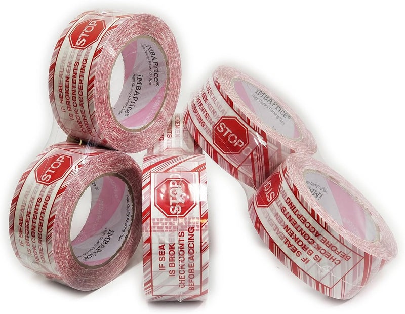 iMBAPrice Security Tape  Printed MessageIF Seal is Broken Check Contents Before Accepting 6 Roll of 110 Yards330 Feet x 6 2 Wide Stop Sign Shipping Packaging Tape - Image 3