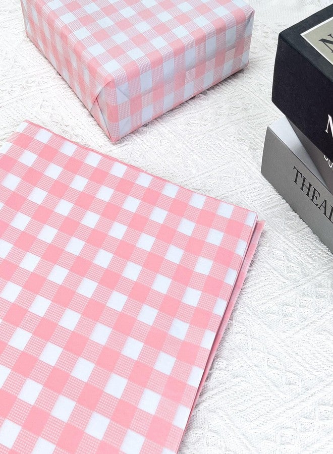 MUNILAIL 100 Sheets Gingham Tissue Paper 14 x 20 Inches Pink and White Checkered Tissue Paper for Gift Bags Bulk Wrapping Papers Gift Papers Tissue for Birthday Gift Packing Crafts - Image 4