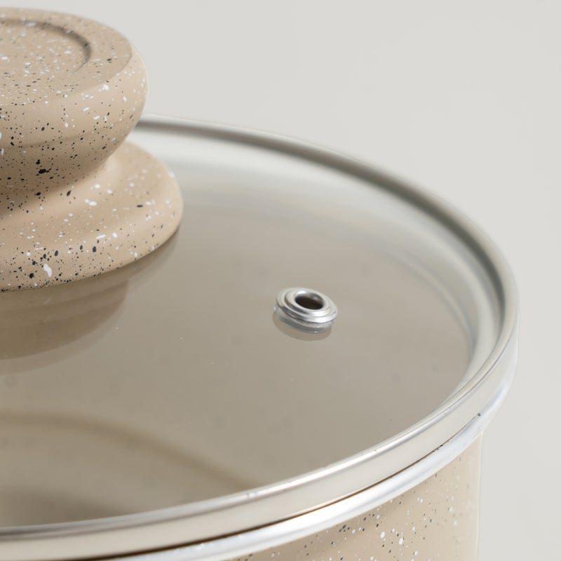 ألبرتو قدر حليب ألومنيوم 1.1 لتر مع غطاء، كريمي - Image 3