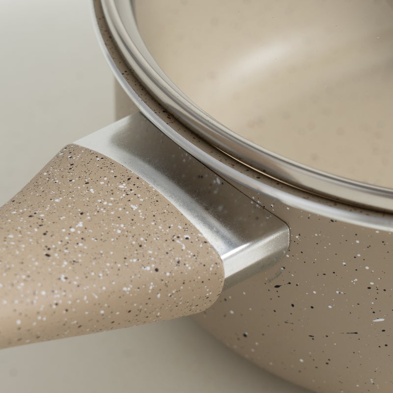 ألبرتو قدر حليب ألومنيوم 1.1 لتر مع غطاء، كريمي - Image 4