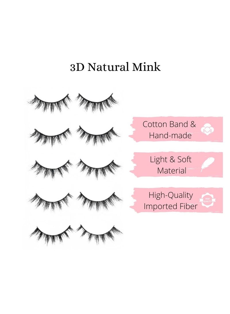 Calla Lashes 5 Styles Faux Mink Lashes Luxurious Volume Fluffy Natural Soft Thick Eyelashes 5 Pairs  W07 - Image 5