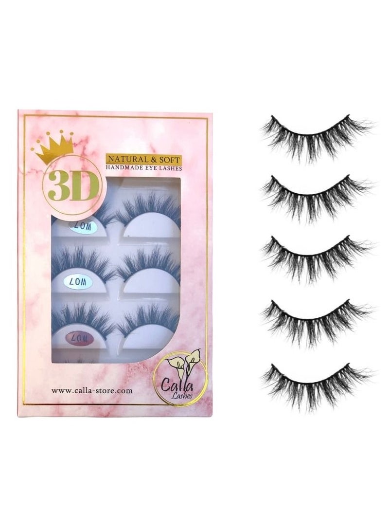 Calla Lashes 5 Styles Faux Mink Lashes Luxurious Volume Fluffy Natural Soft Thick Eyelashes 5 Pairs  W07 - Image 1