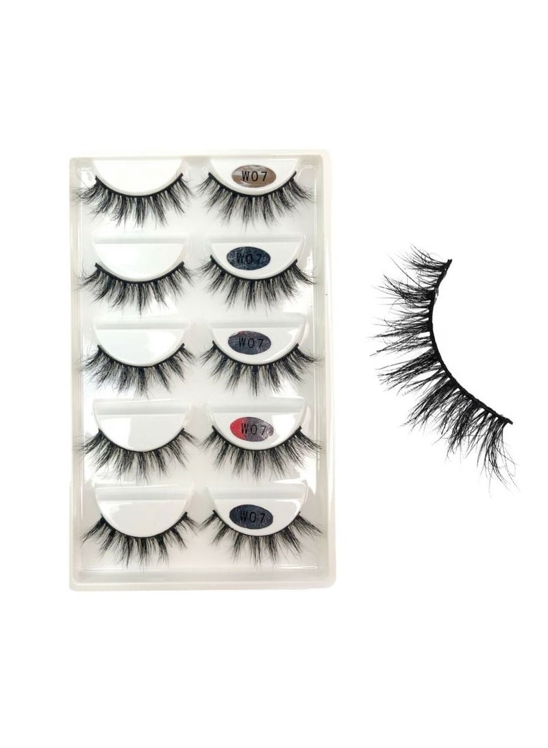 Calla Lashes 5 Styles Faux Mink Lashes Luxurious Volume Fluffy Natural Soft Thick Eyelashes 5 Pairs  W07 - Image 3