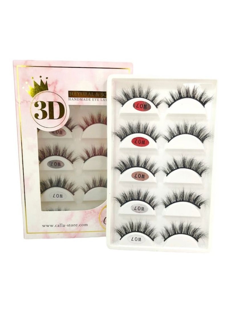 Calla Lashes 5 Styles Faux Mink Lashes Luxurious Volume Fluffy Natural Soft Thick Eyelashes 5 Pairs  W07 - Image 2