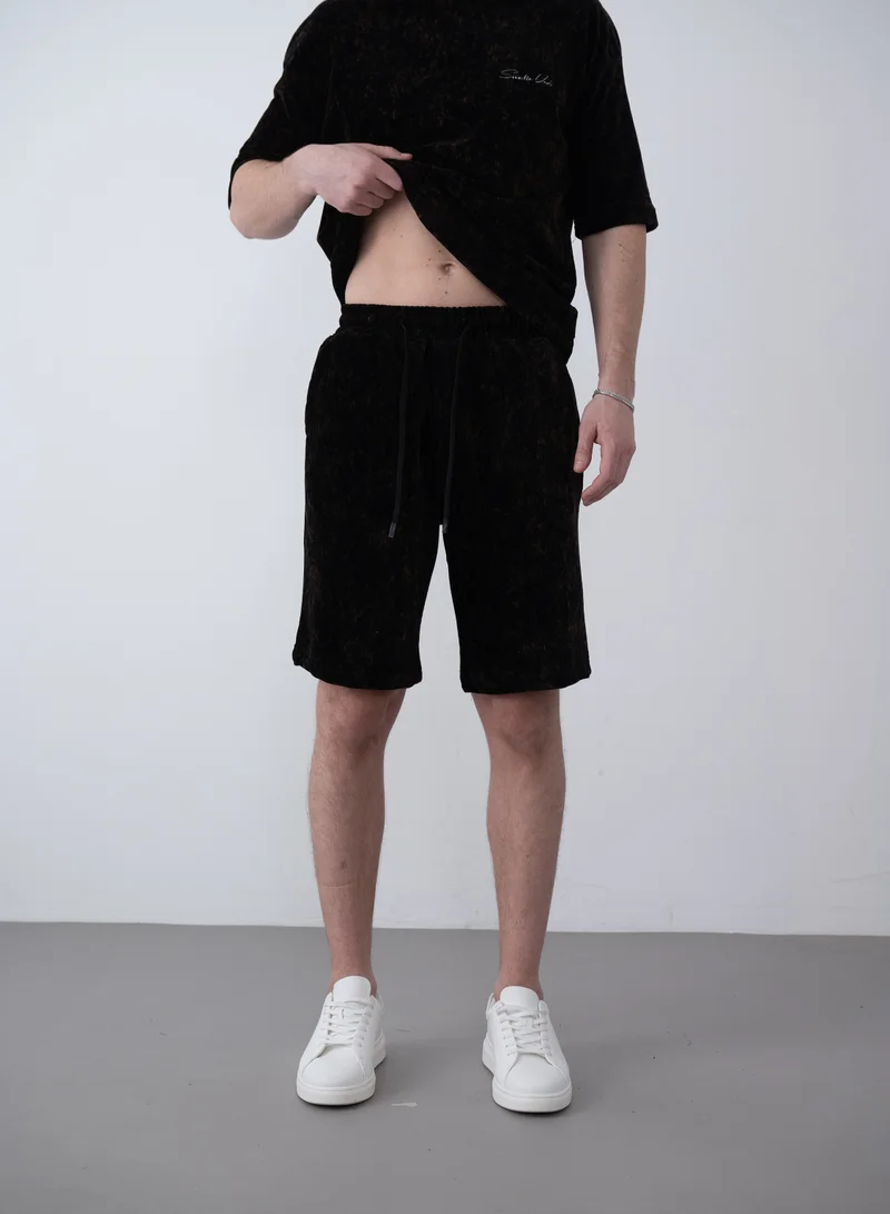 مراكش شورت كاجوال بأستك للرجال – اسود