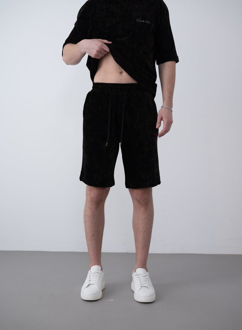 مراكش شورت كاجوال بأستك للرجال – اسود - Image 2