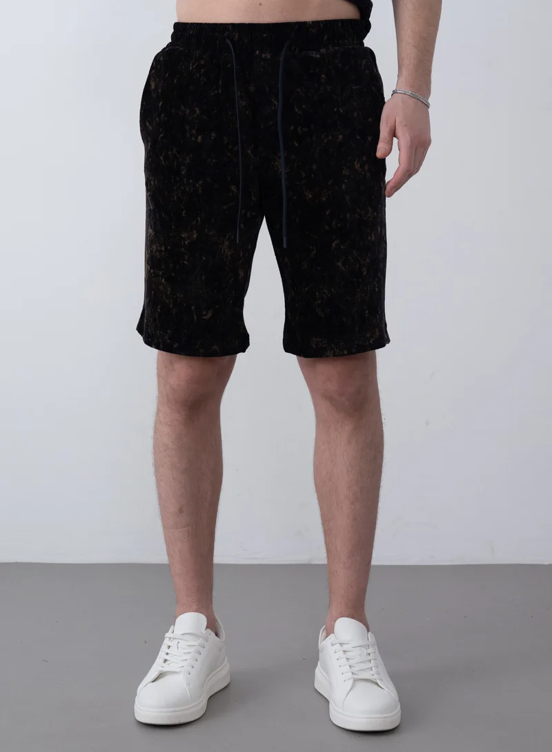 مراكش شورت كاجوال بأستك للرجال – اسود