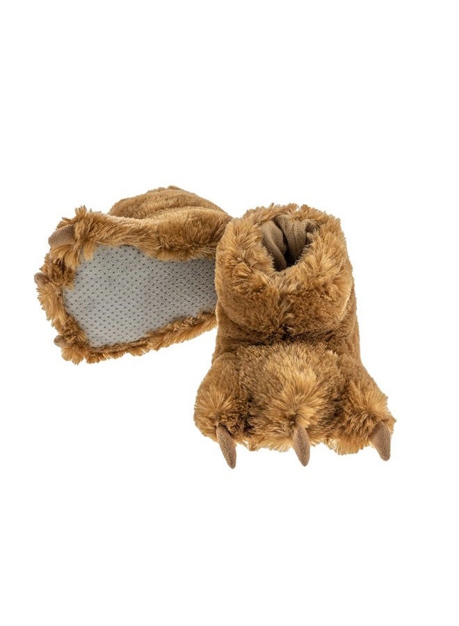 Lazy One Animal Paw Slippers for Kids and Adults, Fun Costume for Kids, Cozy Furry Slippers, Brown Bear Paw Slippers, X-Small - Image 1