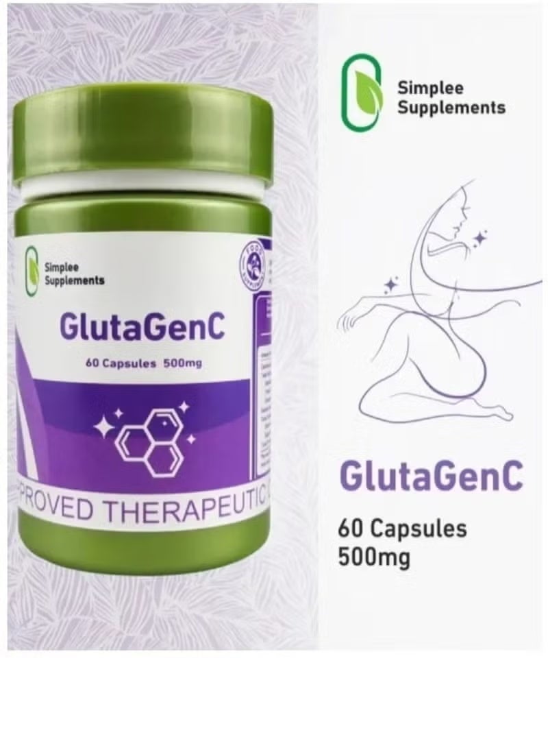 Simplee Supplements GlutaGenC Glutathione 500mg Capsules – Daily Antioxidant & Skin Nutrition Supplement – 60 Capsules | Simplee Supplements - Image 2