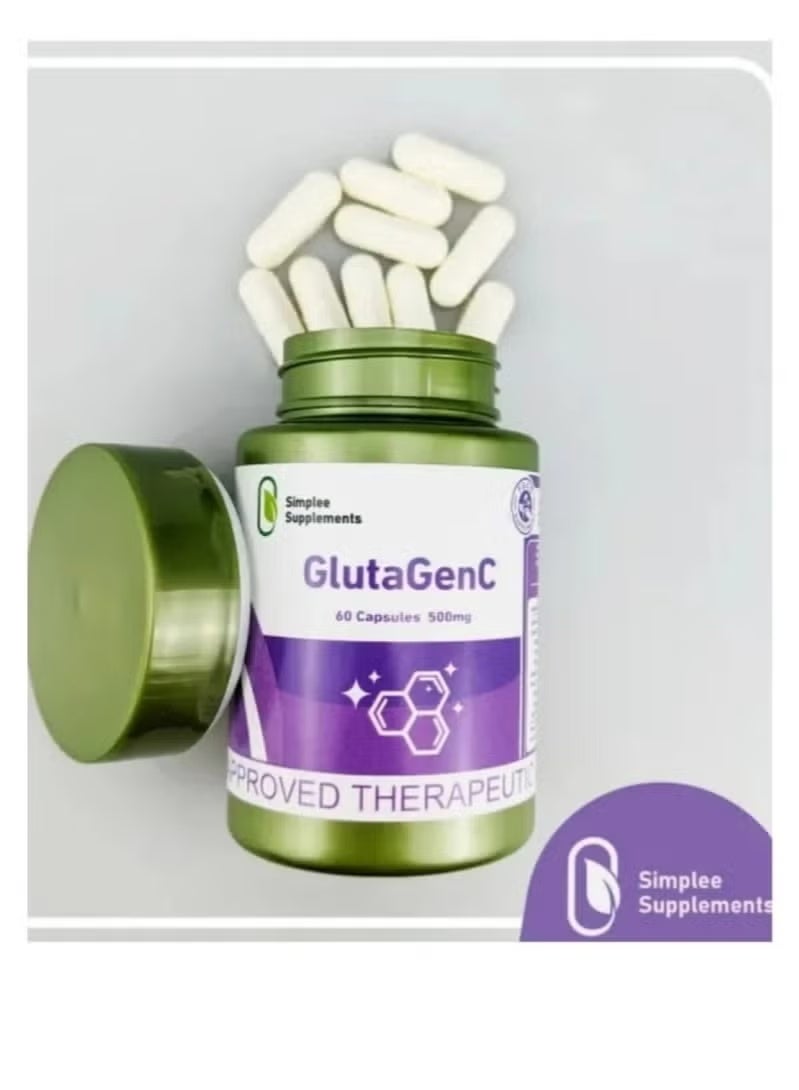 Simplee Supplements GlutaGenC Glutathione 500mg Capsules – Daily Antioxidant & Skin Nutrition Supplement – 60 Capsules | Simplee Supplements - Image 3