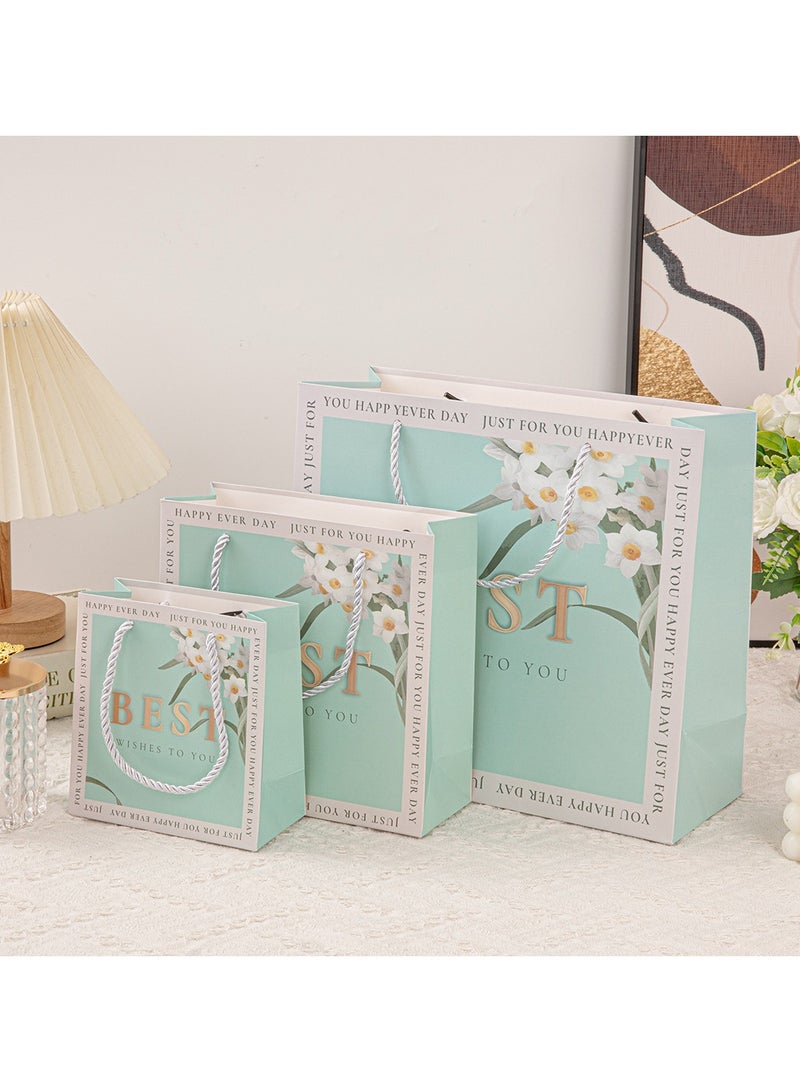 PEI  AN Pastel Blue Gift Bags – Cute Happy Ever Day Small Paper Bags for Perfumes, Lipsticks  Mini Gifts (Perfect for Birthdays, Valentine’s  Holidays) 6 Pieces - Image 1