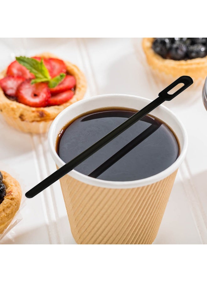 Restaurantware 5.8 Inch Coffee Stirrers, 1000 Disposable Coffee Stirring Sticks - Unique Keyhole Design, For Hot And Cold Drinks, Black PS Plastic Plastic Stir Sticks, For Coffees and Cocktails, - Image 3