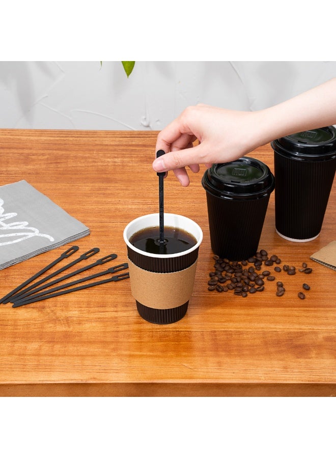 Restaurantware 5.8 Inch Coffee Stirrers, 1000 Disposable Coffee Stirring Sticks - Unique Keyhole Design, For Hot And Cold Drinks, Black PS Plastic Plastic Stir Sticks, For Coffees and Cocktails, - Image 5