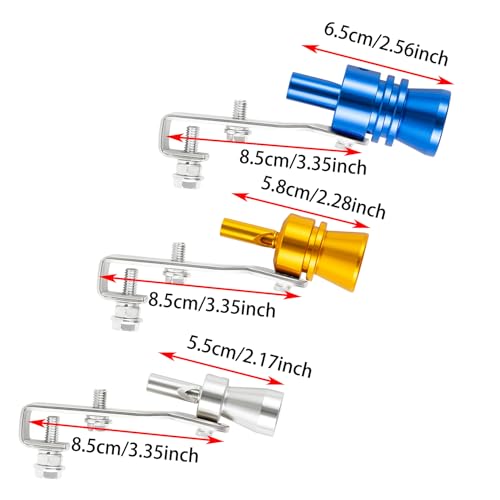 Ponpon 3Pcs Car Turbo Sound Universal Aluminum Turbo Whistle Muffler Pipe Whistle Car Roar Maker 3 Sizes(Random Color) - Image 2