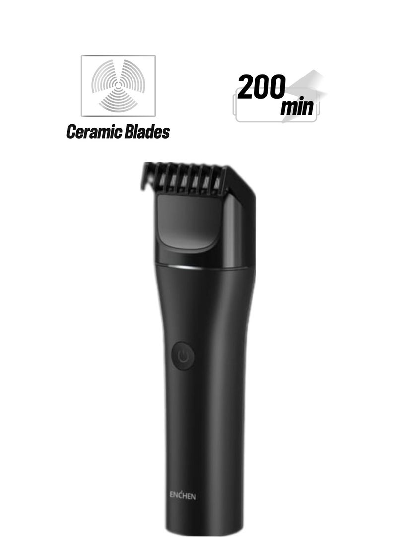 ENCHEN The Boost 2 is equipped with skin-safe ceramic blades that are designed to stay sharper for longer periods compared to traditional steel blades.  - Image 1