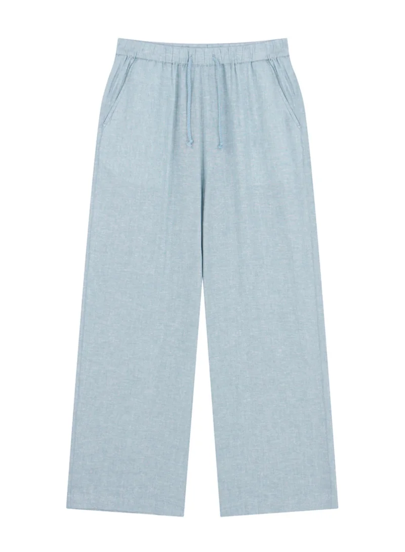 GIORDANO Women's Wide Leg Linen-Viscose Pants