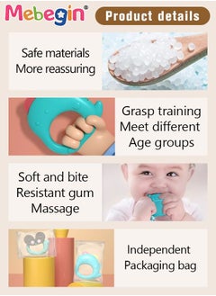 MEBEGIN 13PCS Baby Rattle Teething Set with Whale Storage Box, Infant Cartoon Teether Shaker Grab and Spin Rattles Toys, Silicone Teether Sensory Toys, Versatile Baby Early Sensory Toy, Made of Gentle and Teething-friendly Material, Great Variety of Textured Surfaces, Newborn Gifts  - Image 4