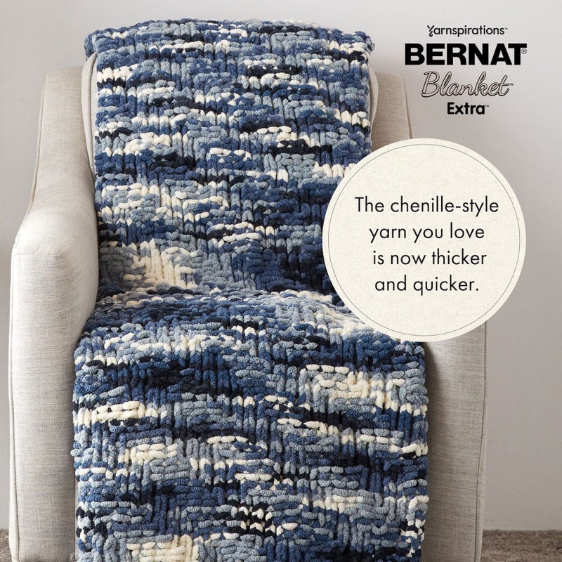 Bernat Blanket Extra Smoky Green Yarn - 2 Pack of 300g/10.5oz - Polyester - 7 Jumbo - 97 Yards - Knitting/Crochet - Image 4