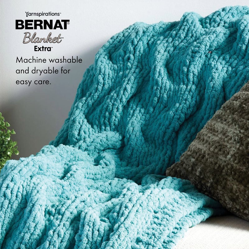 Bernat Blanket Extra Smoky Green Yarn - 2 Pack of 300g/10.5oz - Polyester - 7 Jumbo - 97 Yards - Knitting/Crochet - Image 5