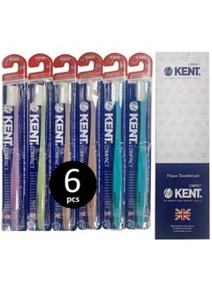 KENT [KENT] COMPACT Small Head Extra Soft Toothbrush for Sensitive Teeth, Gums for Adults & Teens with Braces - (Set of 6)  - Image 1