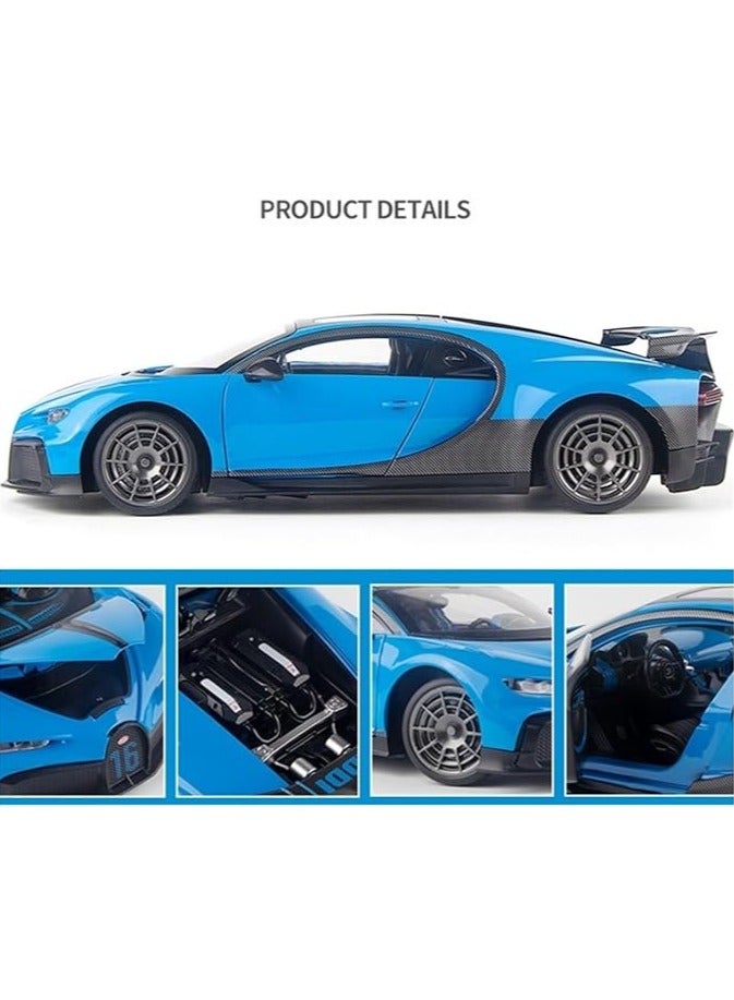 general 1:18 Bugatti Car Model Kids Alloy Car Model Boy Car Lamp Racing Simulation Toy Sports Car Ornaments - Image 3