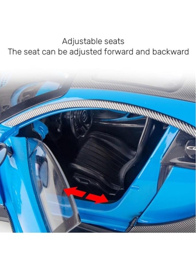 general 1:18 Bugatti Car Model Kids Alloy Car Model Boy Car Lamp Racing Simulation Toy Sports Car Ornaments - Image 5