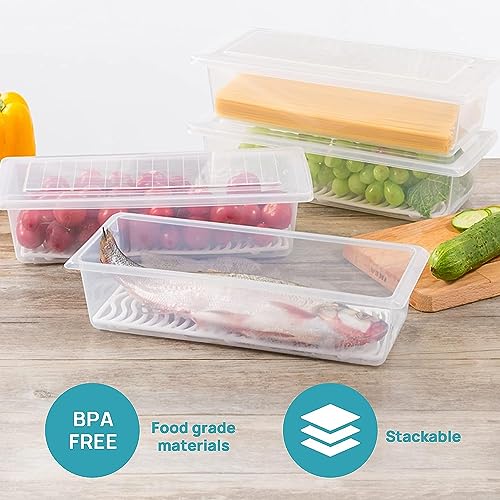 Clazkit Plastic Food Storage Containers,Fridge Organizer For Keep Fruits, Vegetables, Meat, Fish Fresh And Dry-1500 Ml - Pack Of 2, Transparent - Image 4