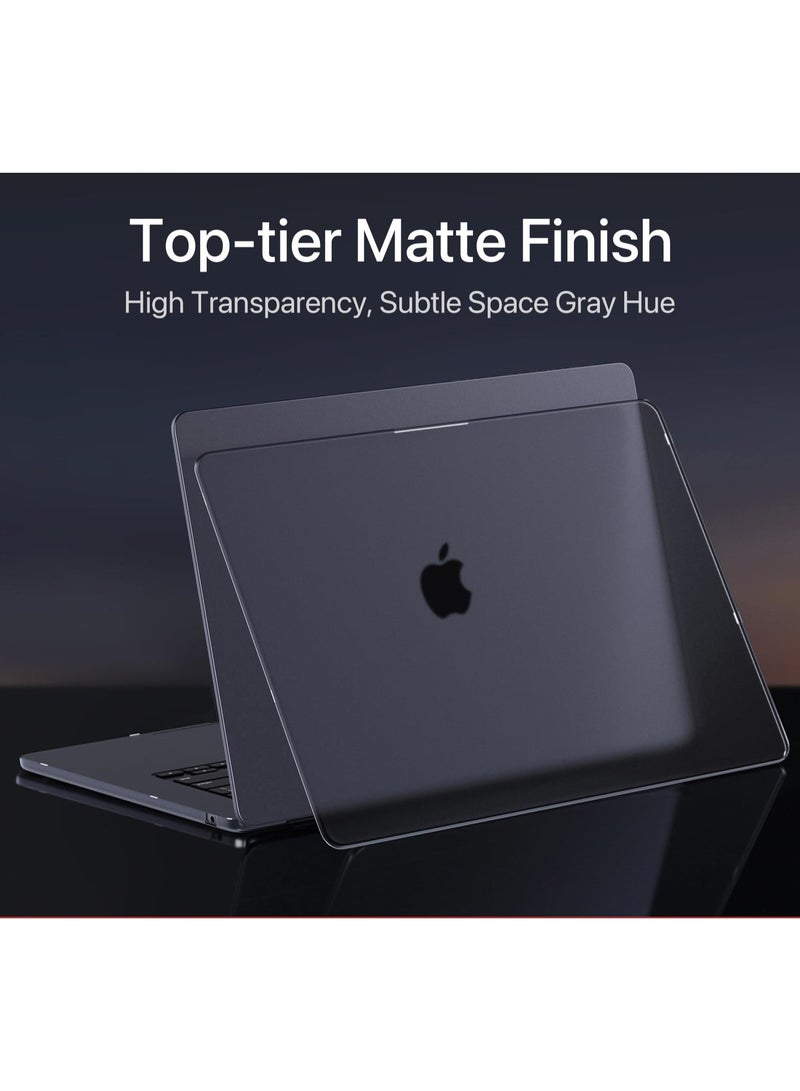 Hard Case for 2021/2020/2019/2018 Mac Air 13in with Retina Touch ID Version Model A1932/M1 A2337/A2179 - Matte Black - Image 3