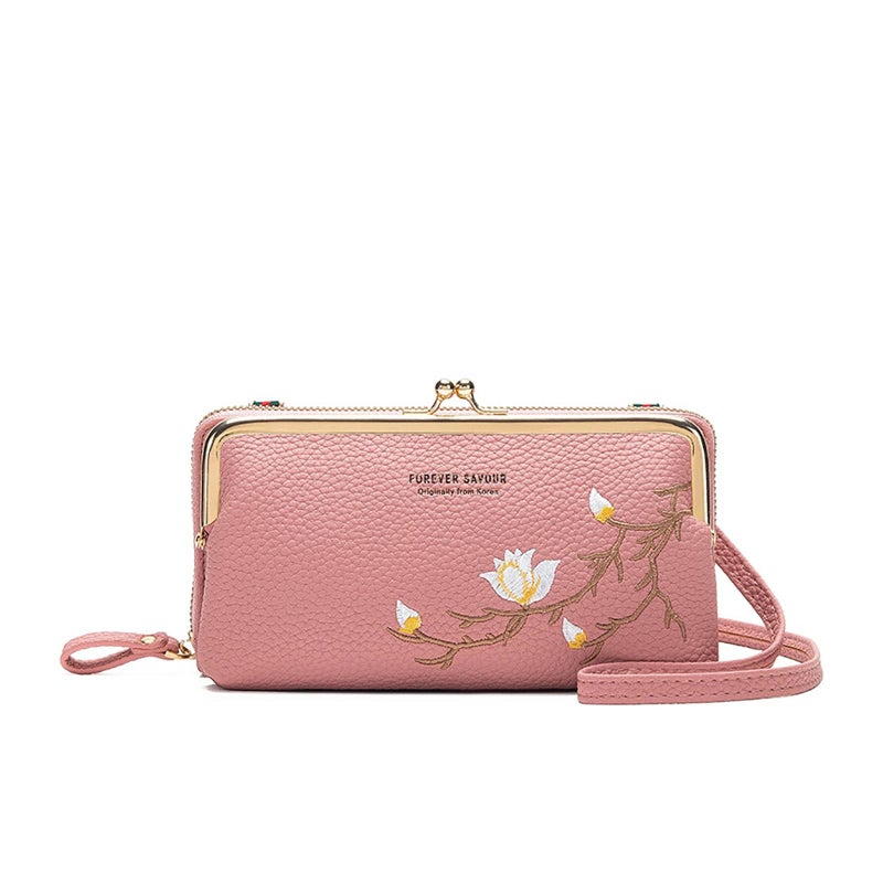 HANNEA® Small Crossbody Cell Phone Purse for Women, Mini Messenger Wallet with Adjustable Strap, Multi-Compartment Design, Compact Organizer for Travel, Shopping, and Everyday Fashion Accessory, Pink - Image 1