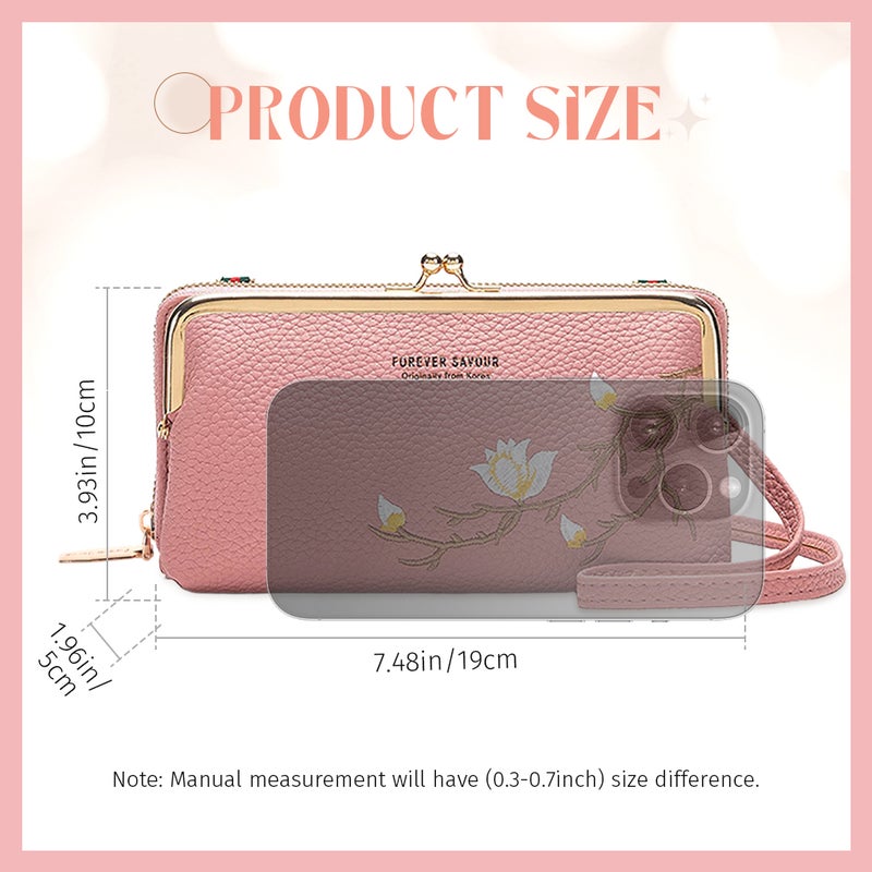 HANNEA® Small Crossbody Cell Phone Purse for Women, Mini Messenger Wallet with Adjustable Strap, Multi-Compartment Design, Compact Organizer for Travel, Shopping, and Everyday Fashion Accessory, Pink - Image 2