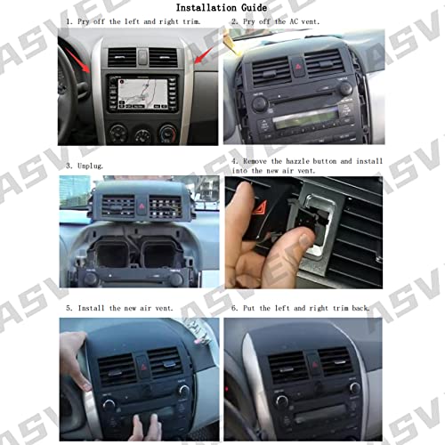 ASVEGE Car Center Dash AC Air Vent Outlet Panel for Toyota Corolla 2008-2013 55663-02060 55670-02160， Black - Image 4
