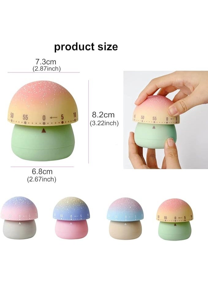 Mechanical Kitchen Timer, Cute MushroomTimer for Kids, 60-Minute Wind Up Dial, No Batteries Loud Ring, Cute Time Management for Classroom, Home, Study and Cooking - Image 2