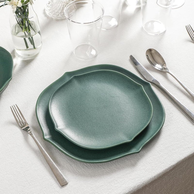 Stone Lain Baskerville 16Piece Dinnerware Set Stoneware Borosilicate Glass Green - Image 4