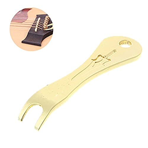 Zittop Acoustic Guitar Bridge Pins Puller Peg Remover - Strings Change - Multifunction Guitar Peg Puller Bridge Pin Remover Extractor Removal Metal Handy Tool Kit Accessories (Golden) - Image 4