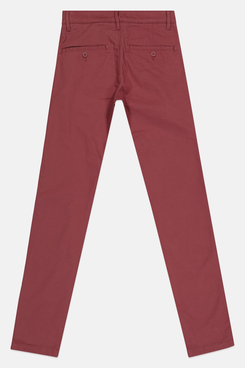 Celio سروال تشينو ضيق للرجال، بلون بوردو - Image 2