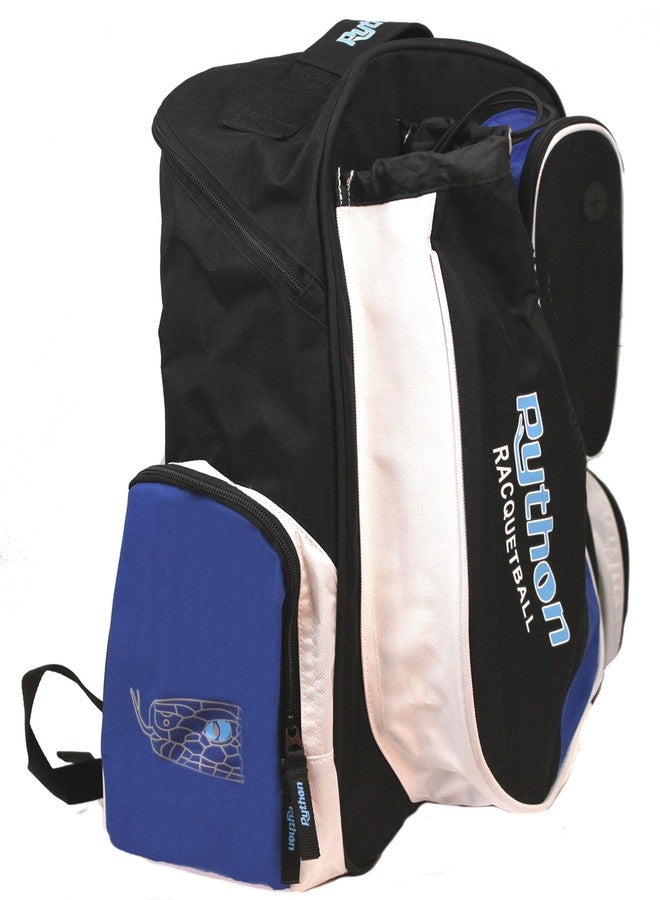 Python Racquetball Python Deluxe "Backpack" Racquetball Bag (Black/Blue) - Image 4