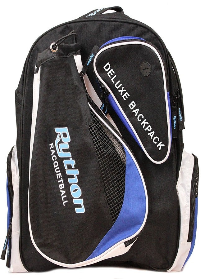 Python Racquetball Python Deluxe "Backpack" Racquetball Bag (Black/Blue) - Image 1