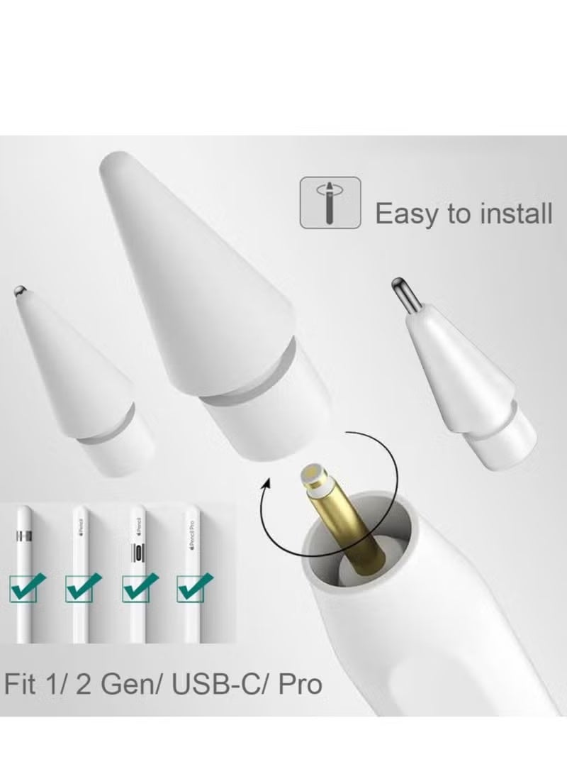 4-Piece Replacement Tips for Apple Pencil 2nd Gen/1st Gen/USB-C/Apple Pencil Pro,No Wear Out Apple Pencil Tips,Metal Pencil Nibs for Precise Control-Pen Like 0.78mm Longer Tips for iPad Pencil-(4 Pack) - Image 2