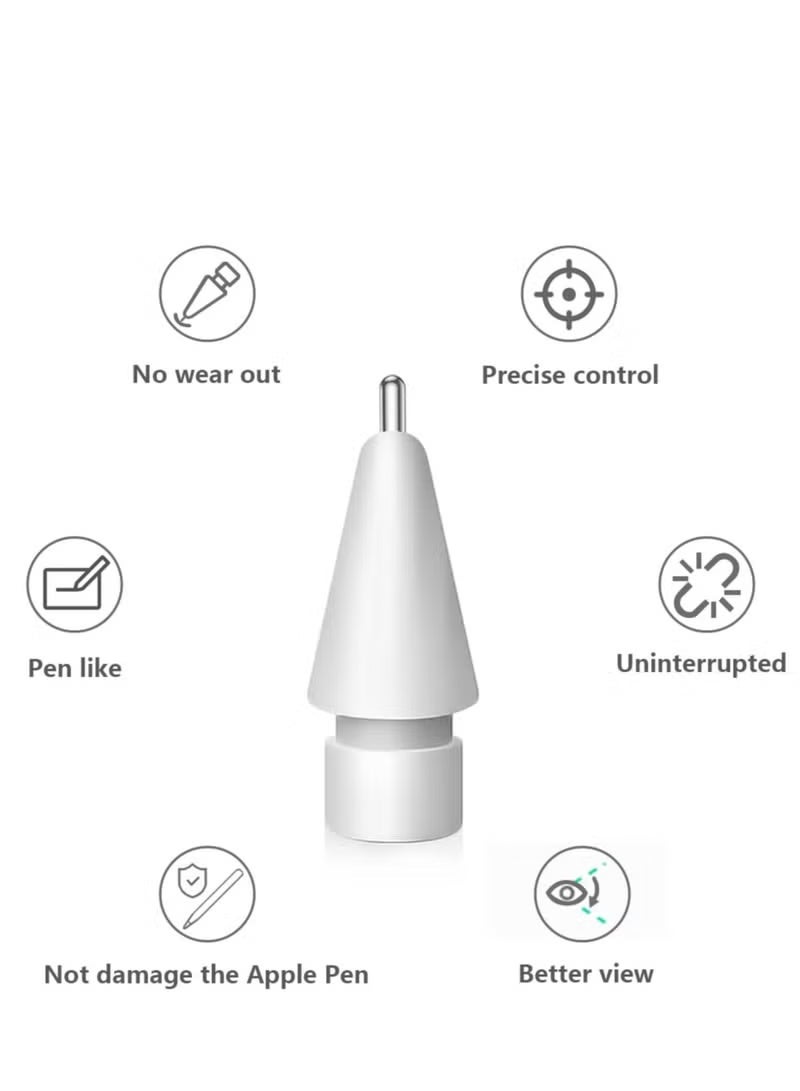 4-Piece Replacement Tips for Apple Pencil 2nd Gen/1st Gen/USB-C/Apple Pencil Pro,No Wear Out Apple Pencil Tips,Metal Pencil Nibs for Precise Control-Pen Like 0.78mm Longer Tips for iPad Pencil-(4 Pack) - Image 4