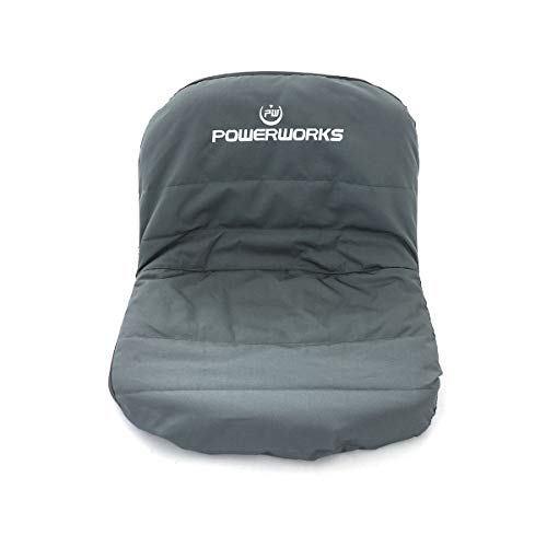 POWERWORKS Weatherproof Deluxe Riding Lawn Mower Seat Cover, Medium, Black - Image 1