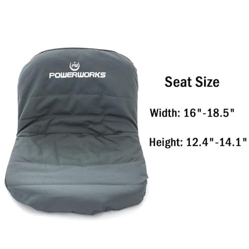 POWERWORKS Weatherproof Deluxe Riding Lawn Mower Seat Cover, Medium, Black - Image 2