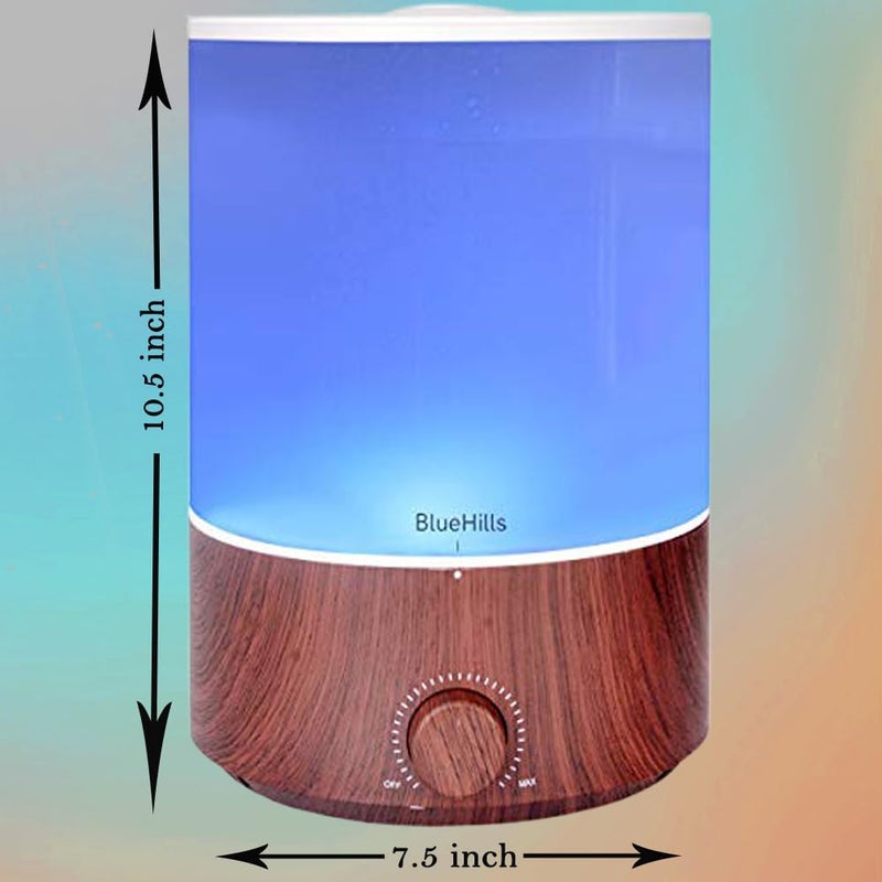 BlueHills Premium 4000 ml XL Essential Oil Diffuser 4L 4 Liter 70 Hour Run Humidifier Aromatherapy 1 Gallon Big Capacity High Mist Output for Extra Large Room Home Mood Lights Dark Wood Grain E402 - Image 3