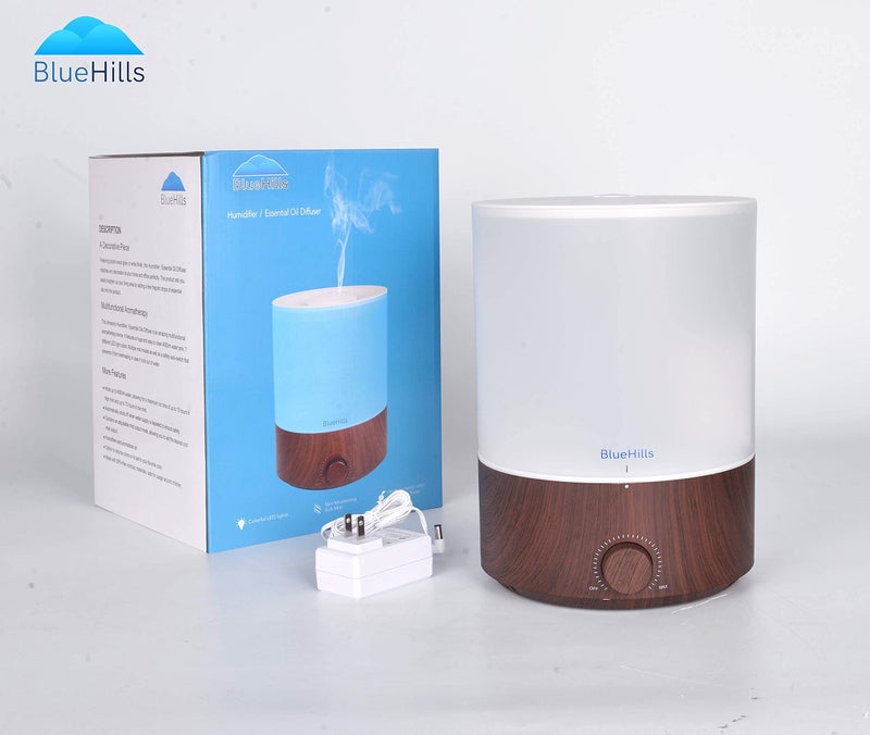 BlueHills Premium 4000 ml XL Essential Oil Diffuser 4L 4 Liter 70 Hour Run Humidifier Aromatherapy 1 Gallon Big Capacity High Mist Output for Extra Large Room Home Mood Lights Dark Wood Grain E402 - Image 4