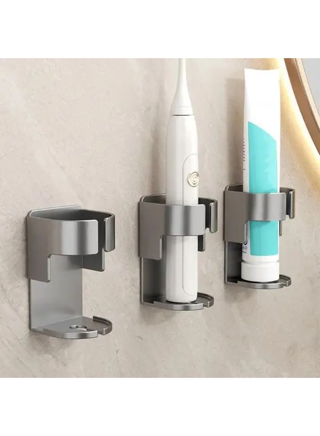 Grey Aluminum Electric Toothbrush Holder No Drill For Brushes Up To 37mm - Image 3