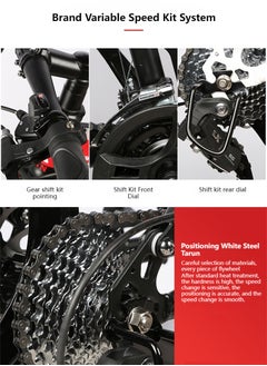 amin 26 Inch Folding Mountain Bike, 24 Speed Full Suspension High-Carbon Steel MTB Foldable Bicycle, Dual Disc Brake Non-Slip Folding Bikes for Adults/Men/Women, Shock Absorption, 10-Blade Wheel  - Image 4
