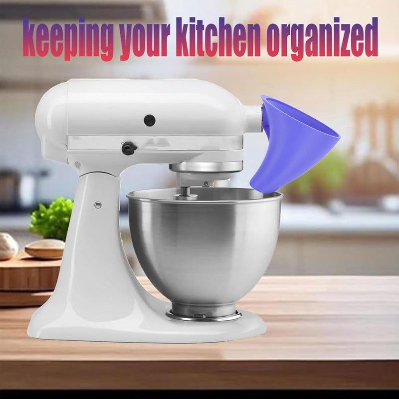 Naroote Flour Funnel, Wide Mouth Stand Mixer Attachment, Leak Proof Kitchen Funnel with Anti Slip Handle, Ideal for Flour Sugar Egg Liquid - Image 3