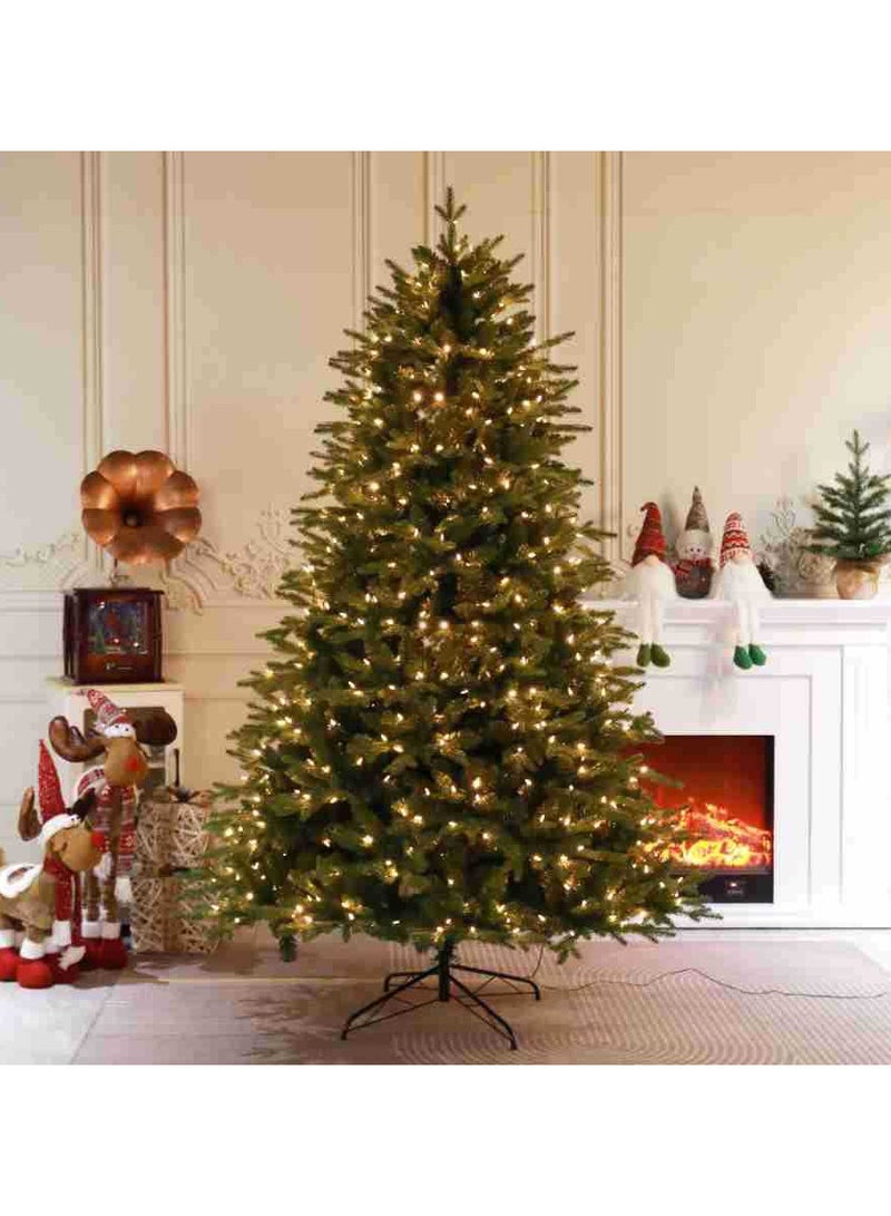 AUTOYSUR Artificial Christmas Tree 1.2M/1.5M/1.8M/2.1M/2.4M/3M With Branch Tips, Xmas Tree With 3 Different Lighting Modes, Easy Assembly with Metal Stand and Hinged Branches - Image 2